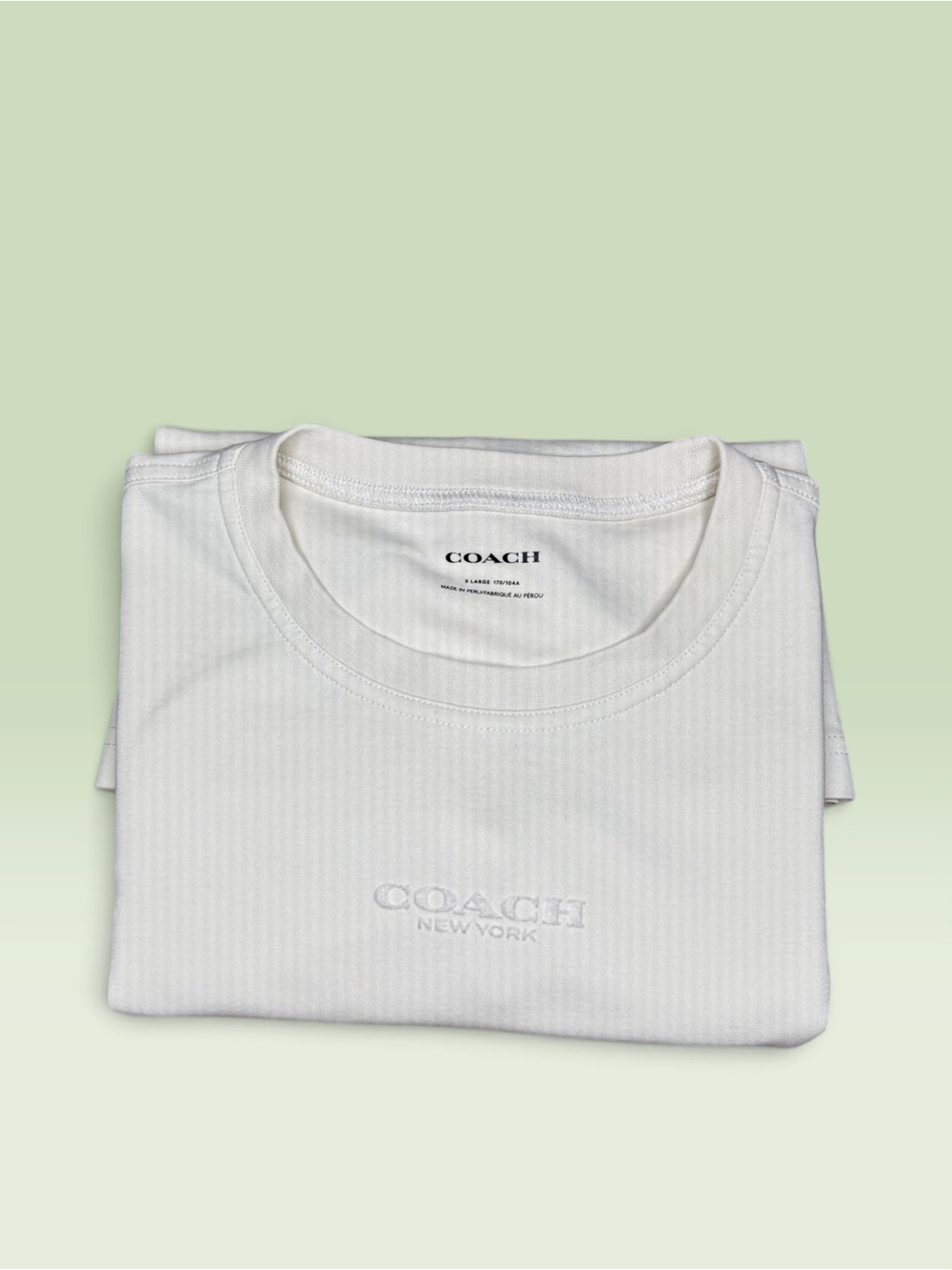 Coach Off White Cropped Womens Tee